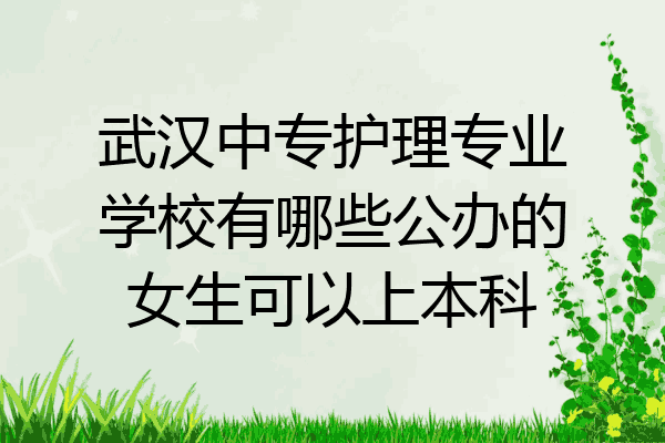 武汉中专护理专业学校有哪些公办的女生可以上本科