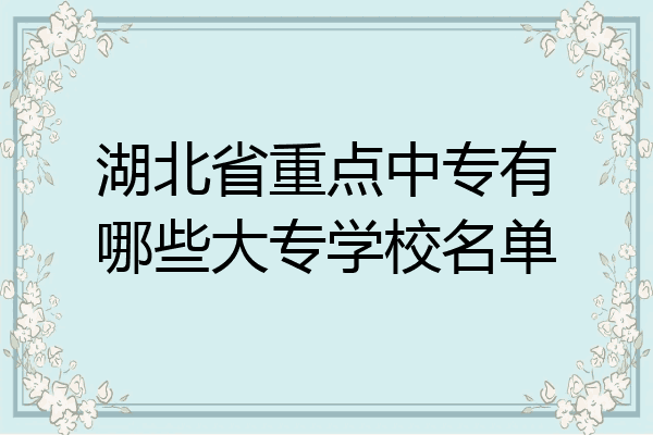 湖北省重点中专有哪些大专学校名单