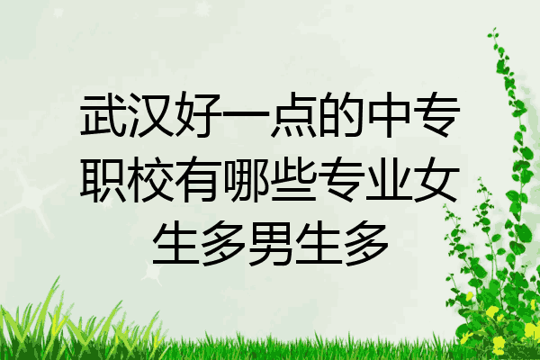 武汉好一点的中专职校有哪些专业女生多男生多
