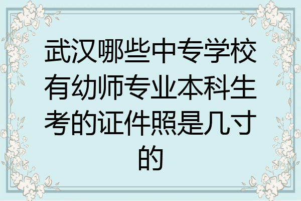 武汉哪些中专学校有幼师专业本科生考的证件照是几寸的