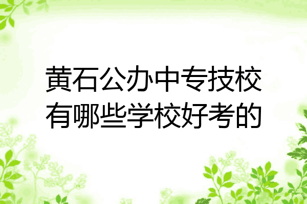 黄石公办中专技校有哪些学校好考的