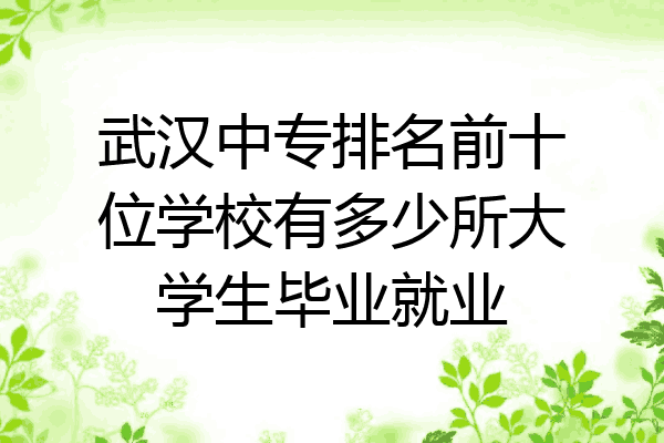 武汉中专排名前十位学校有多少所大学生毕业就业
