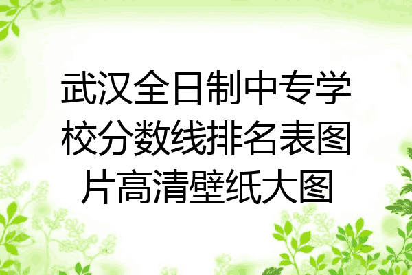 武汉全日制中专学校分数线排名表图片高清壁纸大图