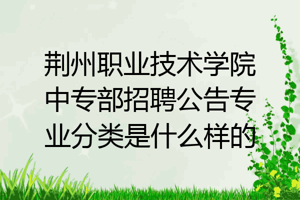 荆州职业技术学院中专部招聘公告专业分类是什么样的