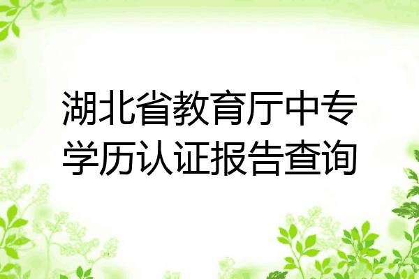 湖北省教育厅中专学历认证报告查询