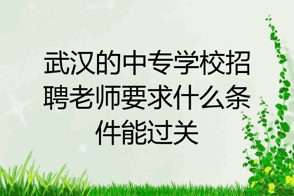 武汉的中专学校招聘老师要求什么条件能过关
