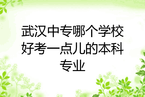 武汉中专哪个学校好考一点儿的本科专业