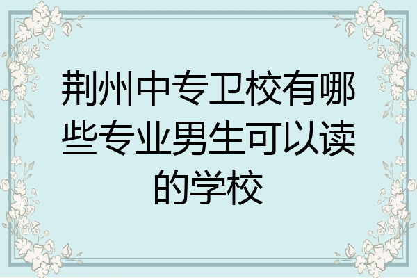 荆州中专卫校有哪些专业男生可以读的学校
