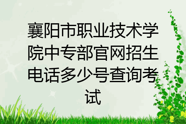 襄阳市职业技术学院中专部官网招生电话多少号查询考试