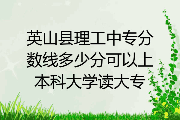 英山县理工中专分数线多少分可以上本科大学读大专