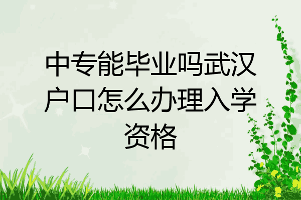 中专能毕业吗武汉户口怎么办理入学资格