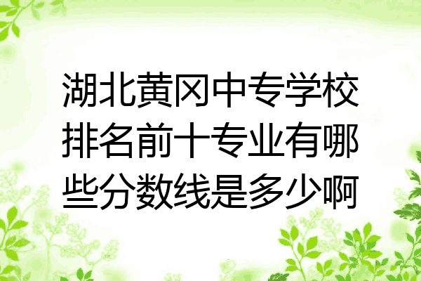 湖北黄冈中专学校排名前十专业有哪些分数线是多少啊