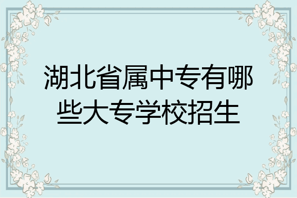 湖北省属中专有哪些大专学校招生