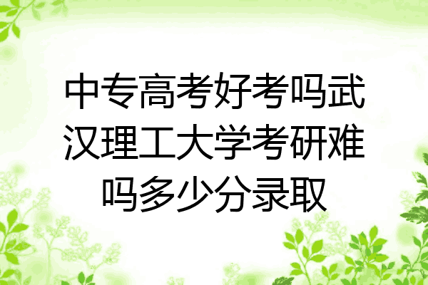 中专高考好考吗武汉理工大学考研难吗多少分录取