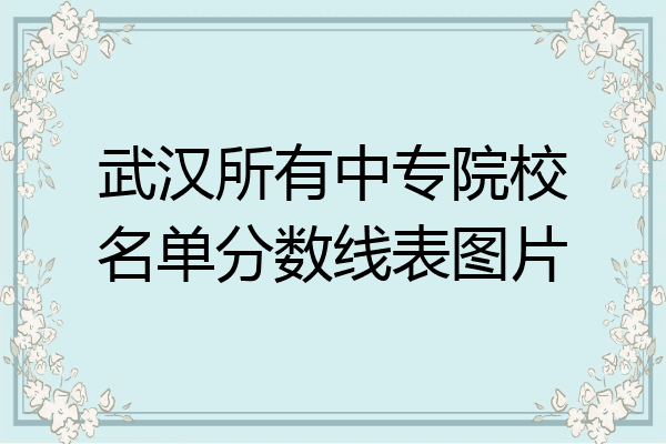 武汉所有中专院校名单分数线表图片