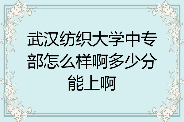 武汉纺织大学中专部怎么样啊多少分能上啊