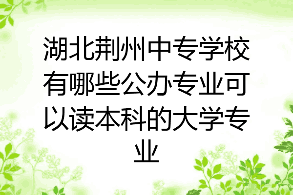 湖北荆州中专学校有哪些公办专业可以读本科的大学专业