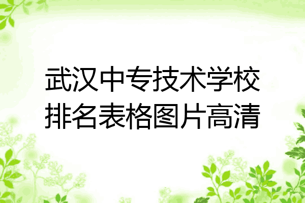 武汉中专技术学校排名表格图片高清