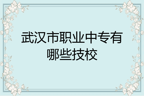 武汉市职业中专有哪些技校
