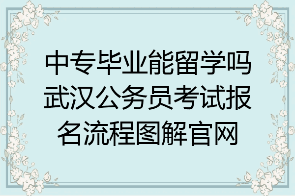 中专毕业能留学吗武汉公务员考试报名流程图解官网