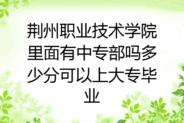 荆州职业技术学院里面有中专部吗多少分可以上大专毕业