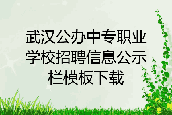 武汉公办中专职业学校招聘信息公示栏模板下载