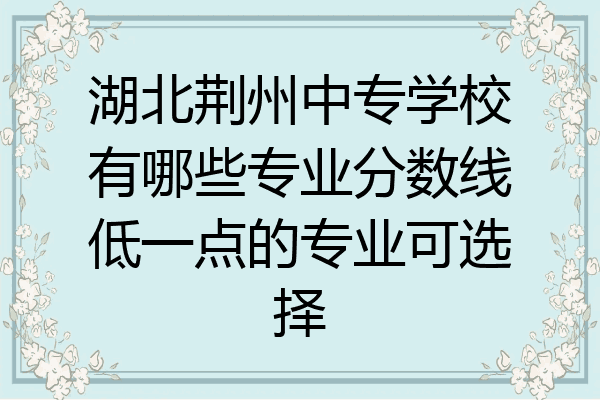 湖北荆州中专学校有哪些专业分数线低一点的专业可选择