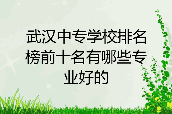 武汉中专学校排名榜前十名有哪些专业好的