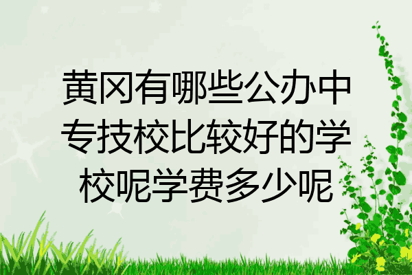黄冈有哪些公办中专技校比较好的学校呢学费多少呢
