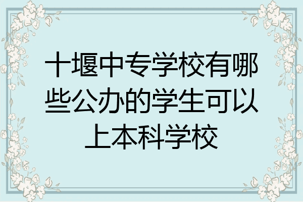 十堰中专学校有哪些公办的学生可以上本科学校