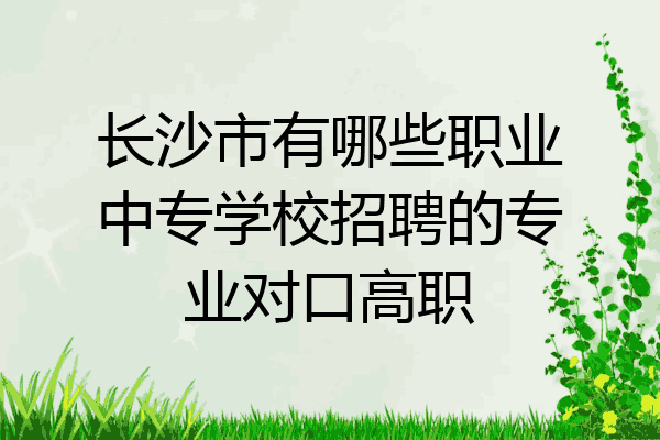长沙市有哪些职业中专学校招聘的专业对口高职