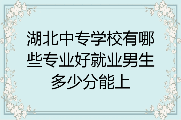 湖北中专学校有哪些专业好就业男生多少分能上