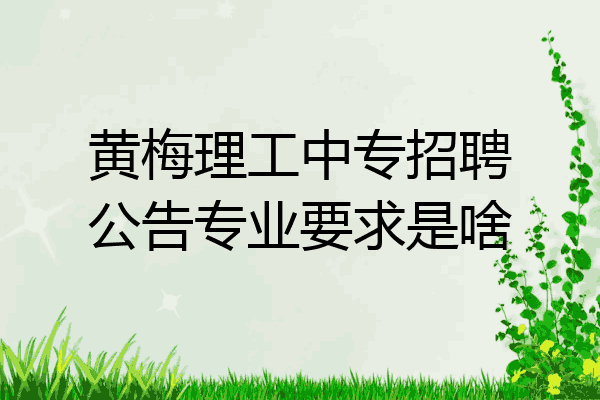 黄梅理工中专招聘公告专业要求是啥