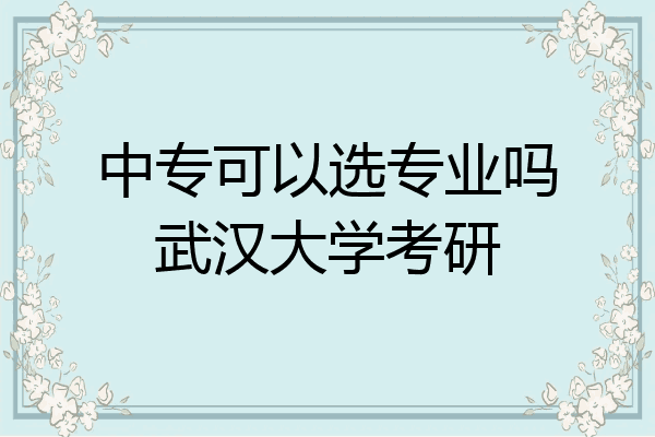 中专可以选专业吗武汉大学考研