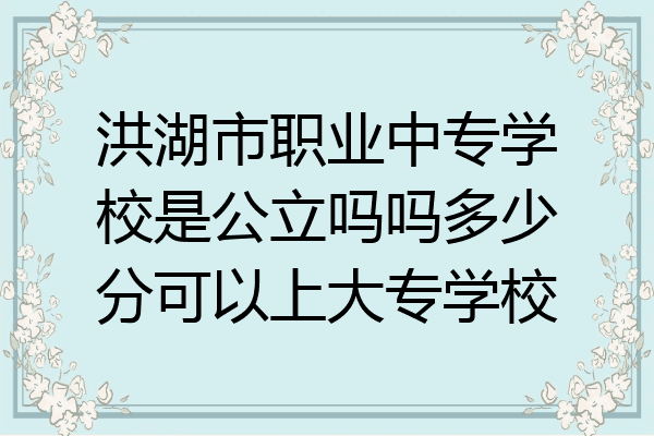 洪湖市职业中专学校是公立吗吗多少分可以上大专学校