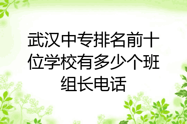 武汉中专排名前十位学校有多少个班组长电话