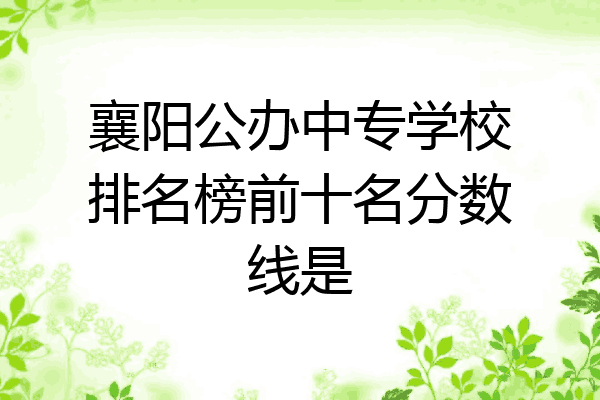 襄阳公办中专学校排名榜前十名分数线是