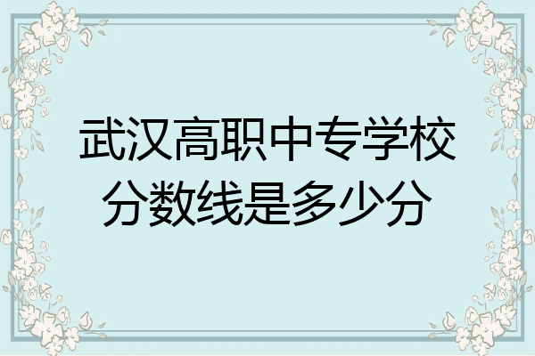 武汉高职中专学校分数线是多少分