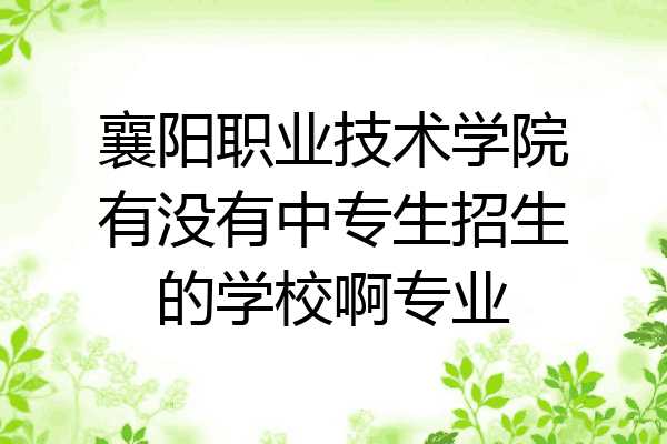 襄阳职业技术学院有没有中专生招生的学校啊专业