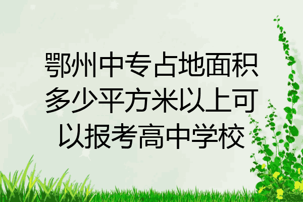 鄂州中专占地面积多少平方米以上可以报考高中学校