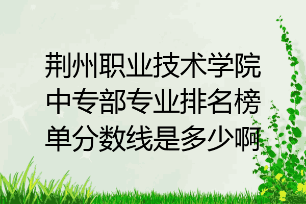 荆州职业技术学院中专部专业排名榜单分数线是多少啊