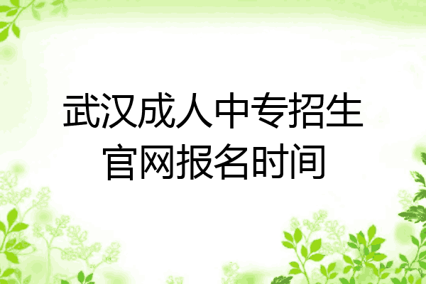 武汉成人中专招生官网报名时间