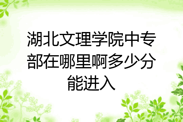 湖北文理学院中专部在哪里啊多少分能进入