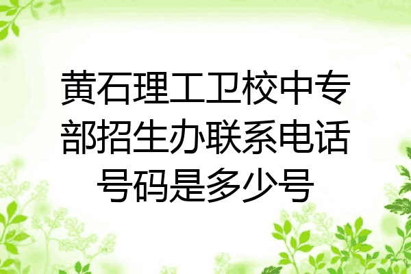 黄石理工卫校中专部招生办联系电话号码是多少号