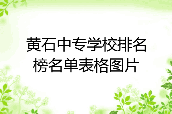 黄石中专学校排名榜名单表格图片