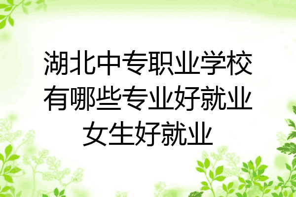湖北中专职业学校有哪些专业好就业女生好就业