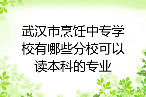 武汉市烹饪中专学校有哪些分校可以读本科的专业