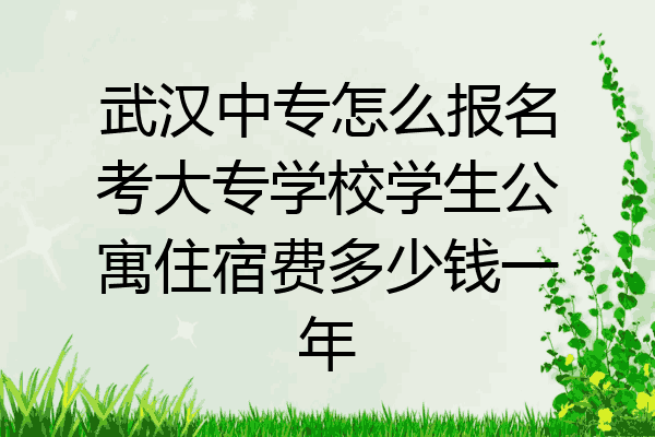 武汉中专怎么报名考大专学校学生公寓住宿费多少钱一年
