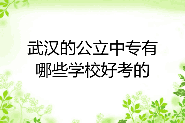 武汉的公立中专有哪些学校好考的