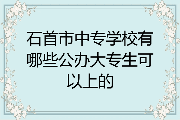 石首市中专学校有哪些公办大专生可以上的